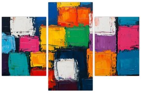 Tablou - Pictură cu pătrate colorate (90x60 cm)