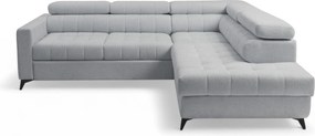 Colțar cu funcție de dormit Nardo L, extensibil, dreapta, - chenille gri deschis Vibe 85