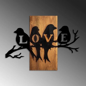 Accesoriu decorativ de perete din lemn Love birds