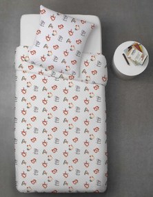 Lenjerie de pat pentru patut din bumbac Renforce ALFABET albă Dimensiune lenjerie de pat: 45 x 65 cm | 90 x 140 cm
