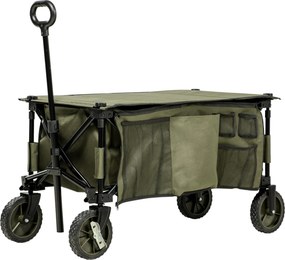 Outsunny Cărucior de Grădină Pliabil cu Roți, Ideal pentru Camping și Activități în Aer Liber, cu Placă Pliabilă, Ușor de Depozitat | Aosom Romania