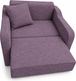 Fotoliu SAMY extensibil, cu lada de depozitare, stofa mov , cadru metalic, 103x100x92 Stofa, Mov
