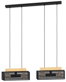 Lustră pe cablu Eglo 390164 CIDRAZ 4xE27/40W/230V negru/maro