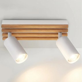 Brilagi - Lampă spot SELE WOOD 2xGU10/30W/230V alb/lemn