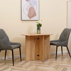 Masa pliabila HOMCOM pentru economisirea spatiului din lemn, pliabila, usor de curatat, PAL 90x60x74cm, stejar | Aosom Romania