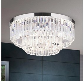 Plafonieră LED de cristal dimabilă Orion PRISM LED/80W/230V d. 55 cm crom lucios