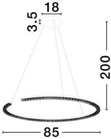 Lustra circulara aluminiu negru GREAMY D-85cm