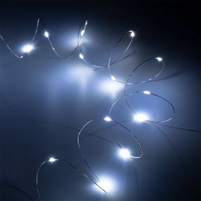 Sir luminos nanoLED, 20 leduri, 1.9 metri, 3.6W, cu baterii, lumina rece, Rebel