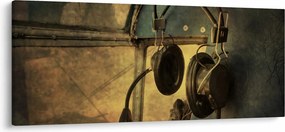 Tablou - Căști de avion de epocă (120x50 cm)