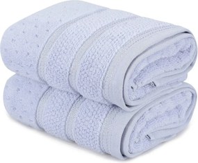 Set 2 prosoape baie ARELLA, albastru deschis, bumbac, 50x90 cm