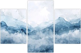 Tablou - Nori și valuri, acuarelă (90x60 cm)