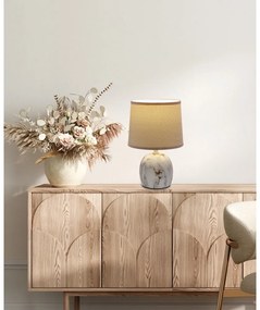 Veioză crem cu abajur textil (înălțime 25 cm) Adelina – Candellux Lighting