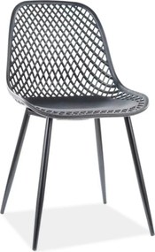 Scaun Corral A, negru, polipropilena/metal, 46x44x75 cm