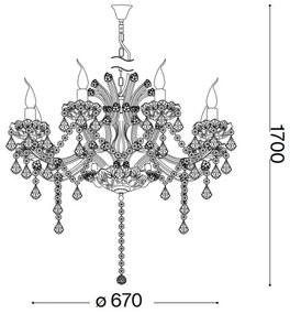 Lustră de cristal pe cablu Ideal Lux NAPOLEON 8xE14/40W/230V
