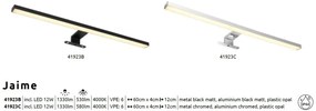 Aplica LED pentru baie design modern IP44 Jaime negru, opal
