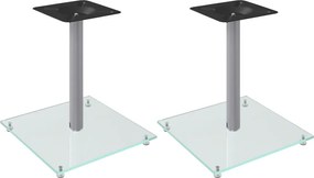 vidaXL Suporturi pentru difuzoare 2 buc, sticlă securizată, 1 stâlp