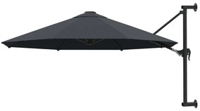 vidaXL Umbrelă soare, montaj pe perete, stâlp metal, 300 cm, antracit