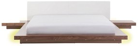 Pat matrimonial 180x200 cm Zina (alb) (cu iluminat LED). 1035514