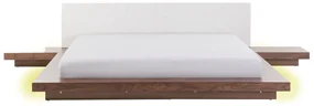 Pat matrimonial 180x200 cm Zina (alb) (cu iluminat LED). 1035514