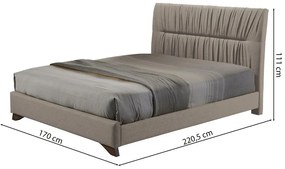 Pat matrimonial 160 cm Lania 160 (cu somieră) (bej + maro). 1098719
