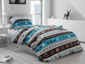 Lenjerie de pat din bumbac RENI DE IARNA maro Dimensiune lenjerie de pat: 70 x 90 cm | 140 x 200 cm