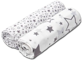 Set 2 paturici muselina 110x110 cm Kidizi Galaxy Grey, 100% bumbac