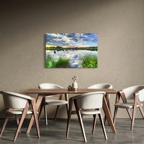 Tablou cu lac și trestie (90x60 cm)
