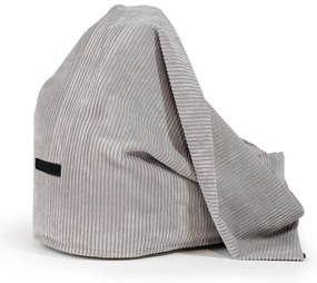 Fotoliu puf pentru copii crem cu tapițerie din catifea reiată Cocoon 100 – SLOWDOWN