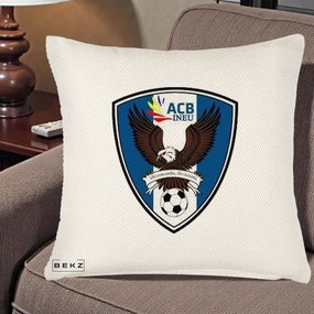 Perna Personalizata ACB Ineu Fotbal, 40x40 cm, Crem Reliefat, Husa Detasabila, Perna Inclusa, BEKZ®