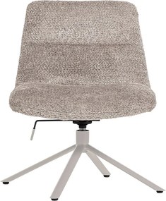 Fotoliu gri deschis pivotant cu tapițerie din țesătură bouclé Soren – WOOOD