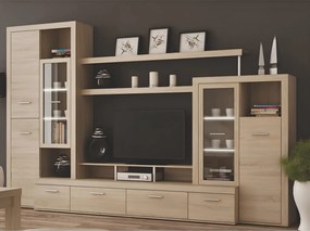 Mobilă de living, stejar sonoma,  ATLANTIS NEW