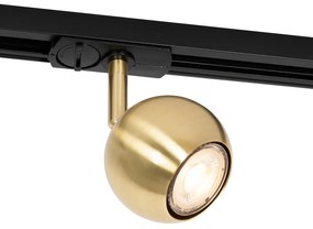 Spotlight modern pe șină monofazat negru cu auriu - Gissi