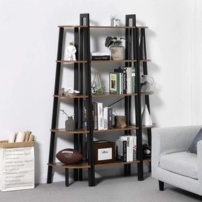 Biblioteca TAYLOR 5 rafturi 172x56 cm, rustic maro