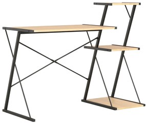 vidaXL Birou cu raft, negru și stejar, 116 x 50 x 93 cm