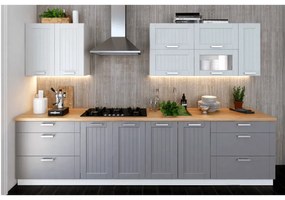 Dulap Bucatarie Superior JULIA TYP 12 Gri Inchis/Alb