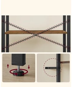 Bibliotecă NAVARO maro/negru