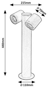 Lampă de exterior Rabalux 77113 ENOL 2xGU10/35W/230V IP44