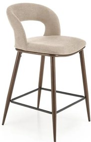 Scaun de bar tapitat H114 bej/nuc