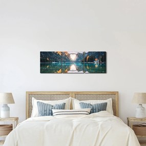 Tablou - Lacul montan (cu ceas) (90x30 cm)