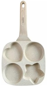Tigaie cu 4 sectiuni Klausberg KB 7809, 19cm, Acoperire din marmura, Diverse forme, Inductie, Bej