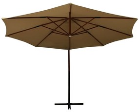 Umbrela de soare suspendata stalp din lemn 350 cm taupe Gri taupe