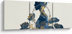 Tablou - Profil de femeie din marmură (cu ceas) (90x30 cm)