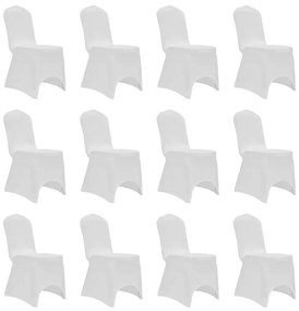 Huse elastice pentru scaun, 12 buc., alb 12, Alb
