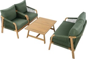 Set de grădină, lemn de salcâm, verde/natural, NADIM