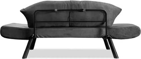 Canapea extensibila 2 locuri living 205X80 cm – stofa &amp; metal, gri – Genzo
