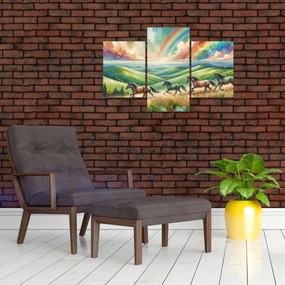 Tablou – Cai galopând prin peisaj (90x60 cm)