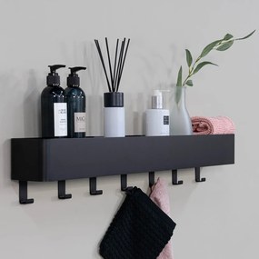 Raft pentru baie negru de montat pe perete din oțel Multi – Spinder Design