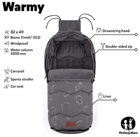 PETITE&MARS - Sac de iarnă 4în1 WARMY pentru copii, negru