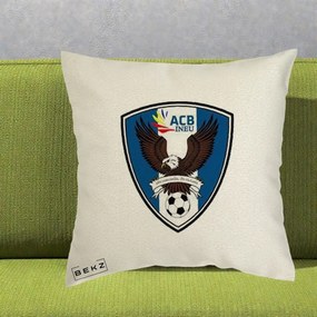 Perna Personalizata ACB Ineu Fotbal, 40x40 cm, Ecru, Husa Detasabila, Perna Inclusa, BEKZ®