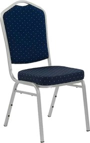 Scaun K66-S, albastru/argintiu, stofa clasica/metal, 45X48X93 CM